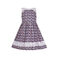 thumbnail image 1 of Robe Fille Vintage Dentelle Florale Bleue Col Rond Sans Manches Nœud 14 Ans, 1 of 1