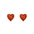 thumbnail image 3 of 1 Ct Heart Cut Studs Red Crystal 14K White Solid Gold Everyday Dainty Earrings Screw Back, 3 of 7