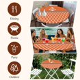 thumbnail image 7 of Orange Morocco Round Tablecloth, Fitted Table Cover with Elastic for 36"-44" Round Tables, Nautical Anchor Stripe Modern Geometric Table Cloth Outdoor Indoor Dinning Party Waterproof Tablecloths, 7 of 7
