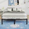 thumbnail image 2 of Simenmax Full Size Metal Platform Bed Frame with Headboard and Footboard, Heavy Duty Mattress Foundation with Steel Slats Support, Black, 2 of 8