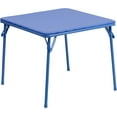 thumbnail image 3 of QRKD 24 "Blue Folding Table Daycare Classroom, Foldable Dining, Reading, Arts Crafts Table, 3 of 4