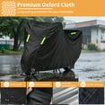 thumbnail image 2 of Debonair Motorcycle Cover All Season Universal Sturdy Material Waterproof Sun Outdoor Protection with Night Reflective Stripe Lock-Holes & Storage Bag Fits up to 104" Motorcycles Vehicle Cover, 2 of 8