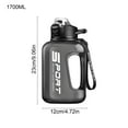 thumbnail image 3 of Hyknon Half Gallon Large Water Bottle Leakproof Portable Black Water Jug with Handle Time Marker Plastic Reusable Flask for Gym Fitness Outdoor, 3 of 6