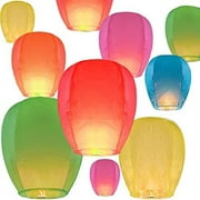 Casewin 5 Pack Lanterns Multicolored Paper Lanterns,Hanging Ornaments Paper Floating Wishing Lanterns for Memorial Events Party Festival Decoration(Random Color)
