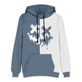thumbnail image 4 of Timoontee Men's Sweatshirts Loose Long Sleeve Smile Face Print Pullover Tops Fall Winter Casual Hoodies Color Block Kangaroo Pocket Hooded Sweatshirts Light Blue XXL, 4 of 5