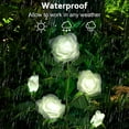 thumbnail image 4 of Solar Lights Outdoor Rose Flower, 1 Pack Solar Powered Garden Decorations with 5 Bigger Rose Flower, WaterproofLights for Garden Patio Yard Pathway Decoration (White Rose), 4 of 8