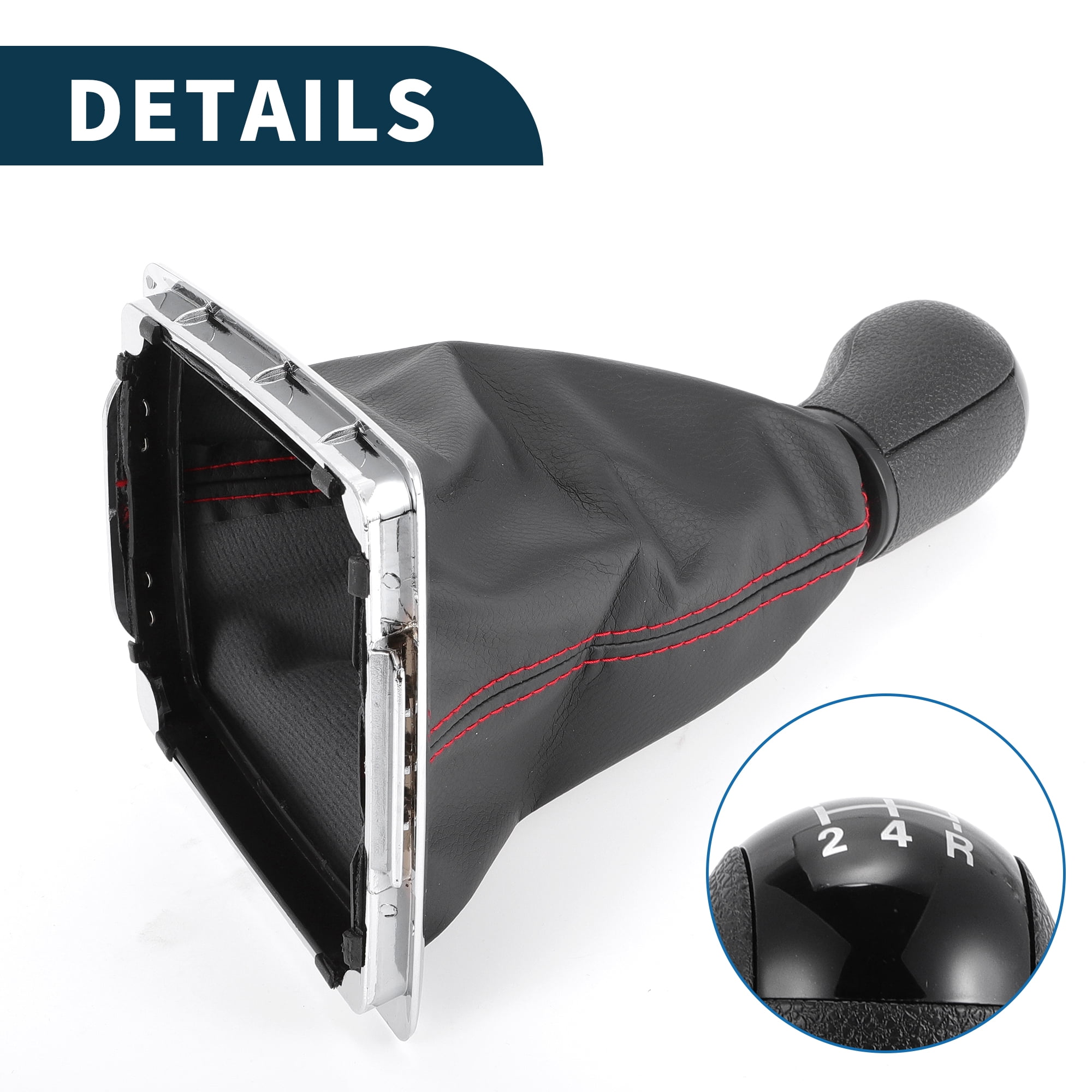 Unique Bargains Gear Shift Knob with Cover 5 Speed Manual Stick Shifter Knob for Ford Focus MK2 2004-2008 Faux Leather