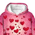 thumbnail image 4 of NAISIBABY Kids Girls Hoodie, Long Sleeve Heart Prints Fleece Lined Pullover Fashion Valentine's Day Tops Multicolor 9T, 4 of 5