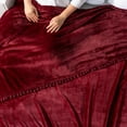 thumbnail image 6 of PAVILIA Fleece Throw Blanket for Couch with Pom Pom Fringe, Maroon Burgundy Red, Soft Cozy Fuzzy Flannel Blanket for Sofa Bed, Lightweight Plush All Season Throw, 50x60 Inches, 6 of 9