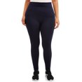 thumbnail image 2 of Feathers Women's and Women's Plus Size High Waisted Seamless Fleece Leggings, 26” Inseam, 2-Pack, 2 of 4