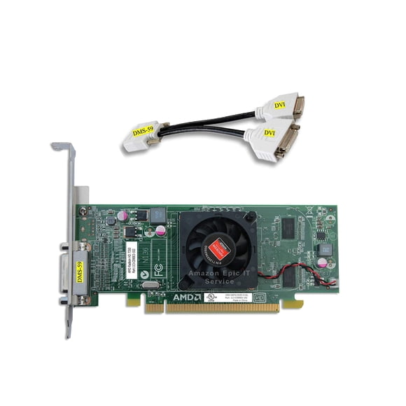 Epic It Service Amd Radeon Hd 7350 512Mb Graphics Card (Full Size Bracket, Dual Dvi), Fits Normal Size Computer Only, Uefi Boot Up Ready, Supports Windows Vista, 7, 8, 8.1, 10 And 11