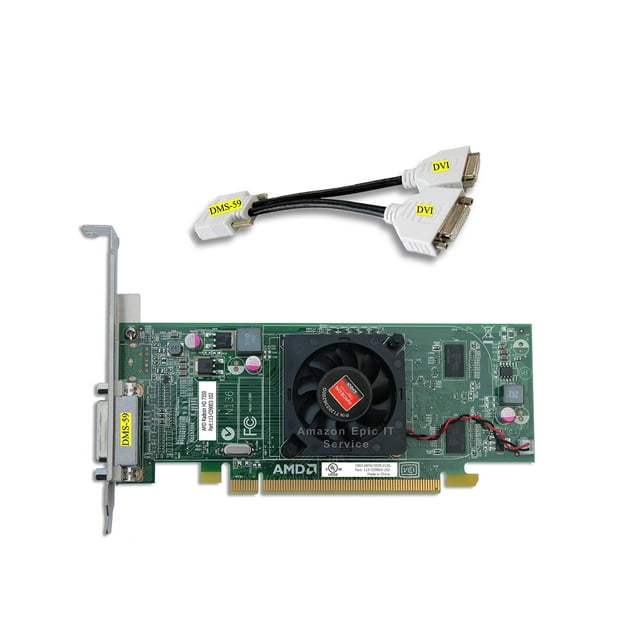 Epic It Service Amd Radeon Hd 7350 512Mb Graphics Card (Full Size Bracket, Dual Dvi), Fits Normal Size Computer Only, Uefi Boot Up Ready, Supports Windows Vista, 7, 8, 8.1, 10 And 11