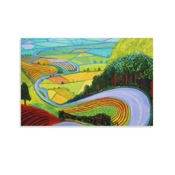 Garrowby Hill Poster Decorative Painting Canvas Wall Art Living Room Posters Bedroom Painting,Unframe-style,24x36inch(60x90cm)
