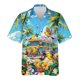 thumbnail image 3 of Camisa hawaiana con estampado 3D de pájaro y autobús para hombre, blusa gráfica hippie hawaiana, blusas de verano con botones de solapa para vacaciones, camisas de playa, 3 of 5