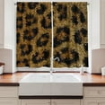 thumbnail image 2 of Ambesonne African Kitchen Curtains, Leopard Motif Trippy, 55"x39", Apricot Dark Brown, 2 of 3