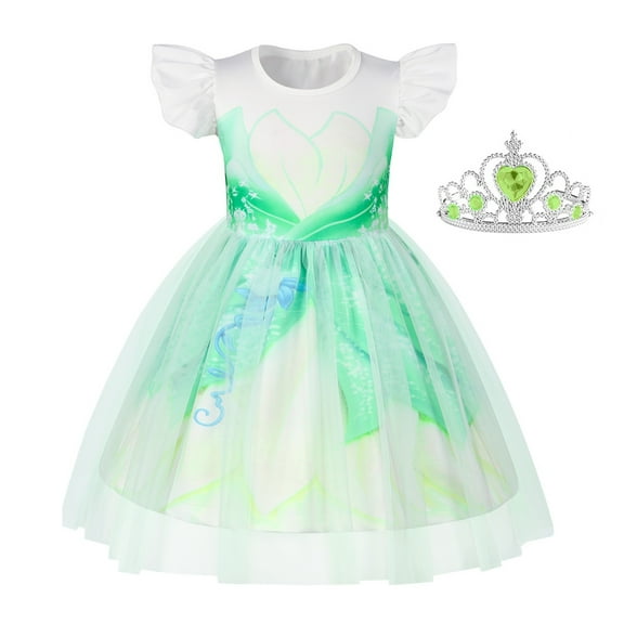 AIpartys Girls Snow Princess Dress 1-2T - World Book Day Role Play Costume with Accessories Fairy Tale Costume for Holiday & Birthday Party Outfit