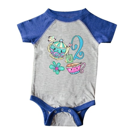 

Inktastic Cute Tea Party 2nd Birthday Gift Baby Boy or Baby Girl Bodysuit