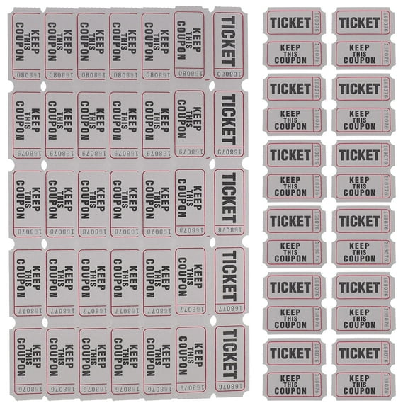 100 Pcs Ticket Raffle Tickets Carnival Class Rewards Prize Lottery Grey