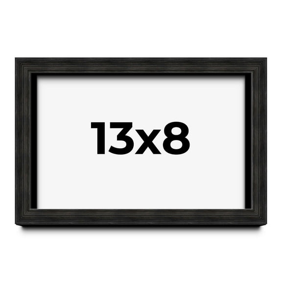 13x8 Shadow Box Black Rustic Barnwood Display Frame  | 1.125 Inch Deep | 0.875 Inch Moulding Width