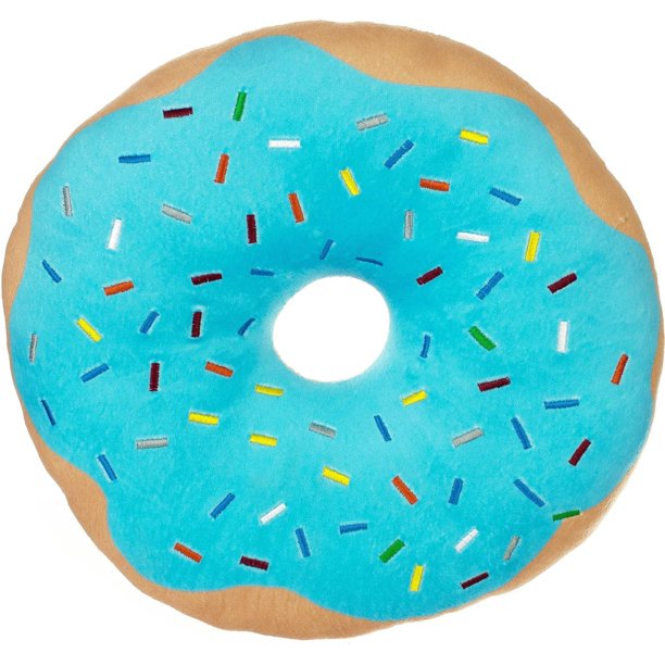 Plush Blue Donut Pillow, 1 Each