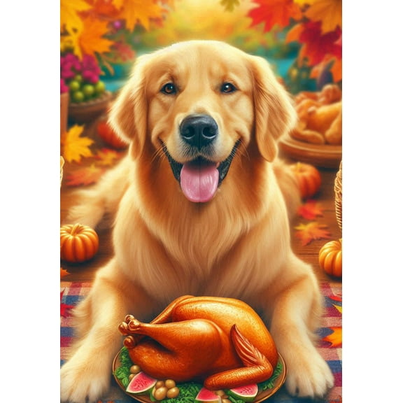 Golden Retriever - Best of Breed DCR Thanksgiving Garden Flag 12" x 17"