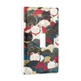 thumbnail image 2 of Yayeee Toggle Light Switch Wall Plate 1-Gang 4.5"x2.7" Home Decorative Outlet Cover, White Lucky Cat, 2 of 7
