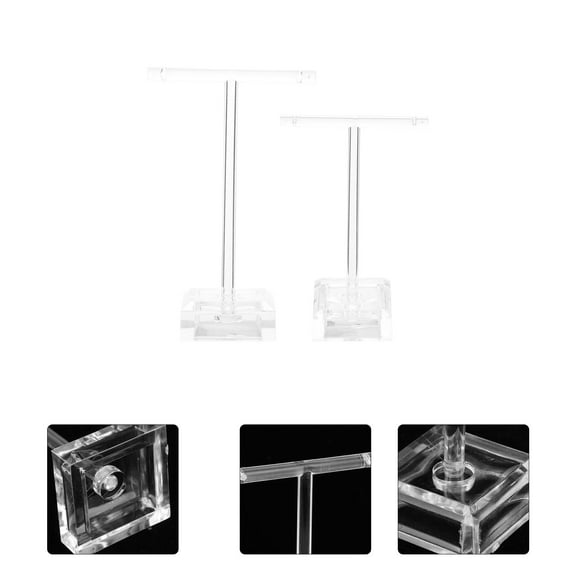 MUSEYA 2Pack Acrylic Earring Display Stand T-Shaped Jewelry Organizer for Photography Props