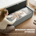 thumbnail image 4 of HOMCOM Storage Ottoman Bench, Ottoman with Wide Padded Seat, Light Grey, 4 of 10