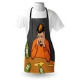 thumbnail image 4 of Comic Apron, Alcohol Themed Illustration with Drunk Man and Empty Bottles in Cartoon Design, Unisex Kitchen Bib with Adjustable Neck for Cooking Gardening, Adult Size, Multicolor, by Ambesonne, 4 of 4