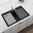 thumbnail image 3 of Ruvati Granite Composite Workstation Matte Black Drop-in Topmount Kitchen Sink, 3 of 11