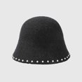 thumbnail image 4 of CoCopeaunts Bucket Hats for Women Fashion Wool Warm Fisherman Hat Female Casual Artist Style Painter Winter Hat Beads Edging, 4 of 8