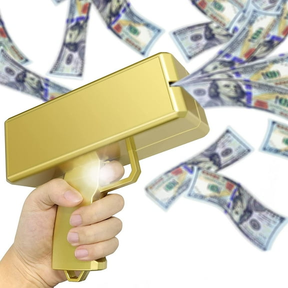 Gold Money Guns Shooter, Super Money Gun Make it Rain Toy Gun, Handheld Spary Cash Gun for Game Movies Party Supplies(Golden)