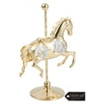 thumbnail image 5 of Matashi 24K Gold Plated Crystal Studded Carousel Horse Ornament – Single Piece Decorative Figurine for Home or Office, 5 of 5