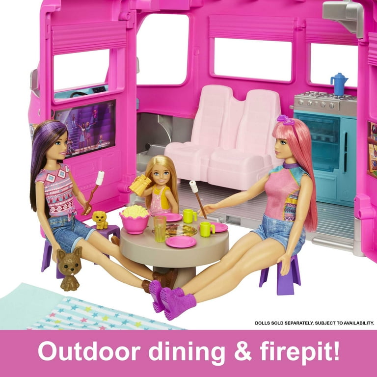 Barbie DreamCamper Vehicle Playset with 60 Accessories Including Pool and  30-inch Slide | Puppen
