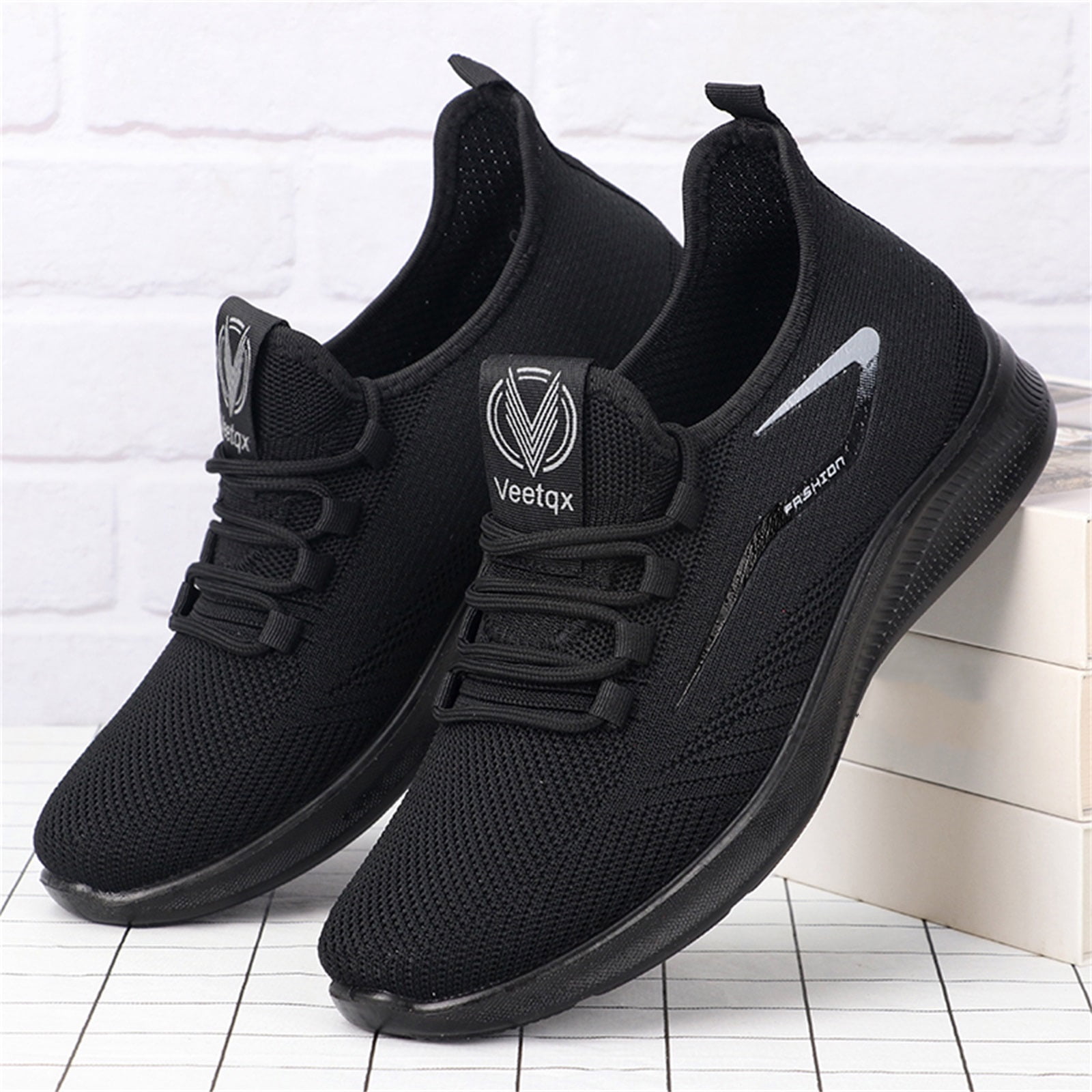 Yindaity Men Shoes Sneakers Men Shoes Sneakers Men's Lightweight Slip on Walking Running Shoes Lightweight Memory Foam Casual Sneakers Hiking Shoes Men Black,10.5
