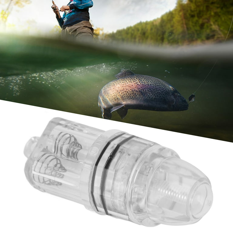 Deep Drop Fishing Light, Battery Powered Underwater Fish Light Transparent  For Trolling White,Red,Blue,Green 