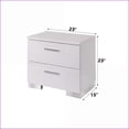thumbnail image 3 of Lorimar Modern White High-Gloss 2-Drawer Nightstand with Chrome Legs, 3 of 5