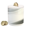 thumbnail image 1 of Grey Piggy Bank, Abstract Framework with Ombre Inspired Design Corners Wavy Lines Modern, Ceramic Coin Bank Money Box for Cash Saving, 3.6" X 3.2", Grey Pale Grey White, by Ambesonne, 1 of 4