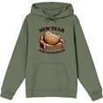 thumbnail image 5 of New Year Same Couch Potato Adult Olive Long Sleeve Hoodie-XXL, 5 of 7