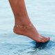 thumbnail image 3 of Tobillera de cadena de oro simple, joyería de pulsera de tobillo de playa de verano para mujeres, 3 of 3