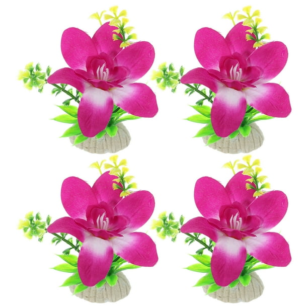 4pcs placa japonesa de sushi orquídea de orquídea artificial adornos de flores artificiales placa de comida decoraciones