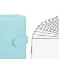 thumbnail image 3 of Carpeta con cremallera, carpeta transparente, sobres, cuaderno, papel A6, cuero sintético, oficina Azul, 3 of 9