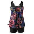 thumbnail image 4 of Meichang Tankini Swimsuits for Women Tummy Control Floral Graphic Swimwear Top with High Waisted Boyshorts 2 Piece Bathing Suits, 4 of 6