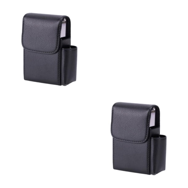 Bearachild Cómoda y práctica pitillera con tarjetero, buenos regalos, tarjetero Lychee negro lichi negro 2Conjunto
