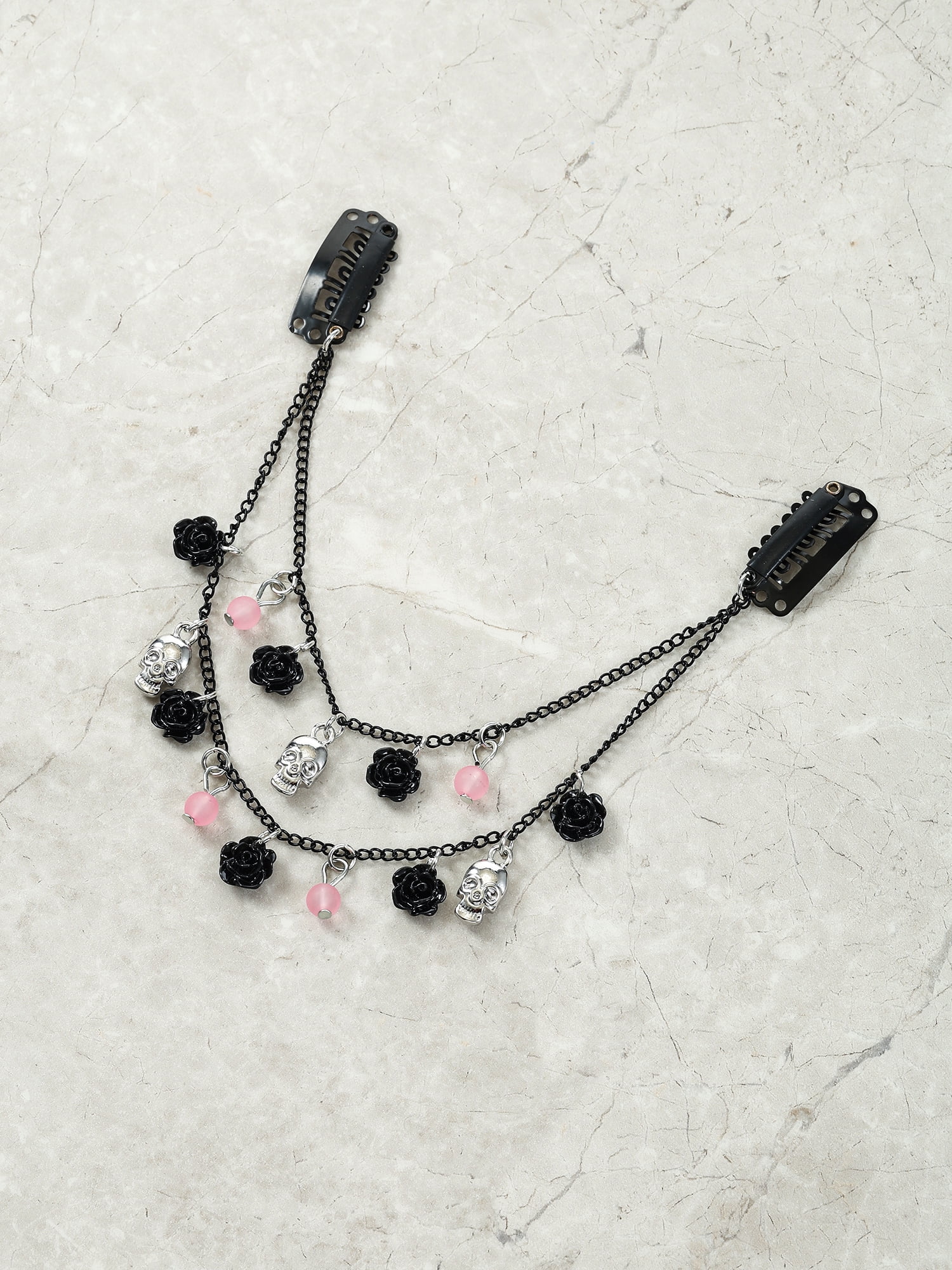 Way to Celebrate Halloween 2-Row Hair Charms Clip, Black, 1 Piece