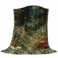 thumbnail image 6 of Forest Blanket Soft Cozy Warm Throw Blanket for Couch, Plush Fuzzy Flannel Fleece Blankets for Sofa, Spring Oil Painting Country Cabin Trees Flower Bed Blankets Lightweight Gifts for Women, 40"x50", 6 of 9