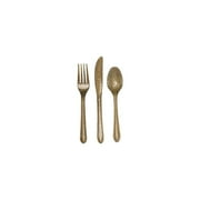 Creative Converting Heavy-Weight Plastic Glitz Gold Glitter Assorted Cutlery 24/Pack 19805