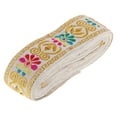 thumbnail image 1 of 7M (45mm/1.77inch) Jacquard Ribbon Woven Border Sew Ribbon Crafts Decor - White, 1 of 8