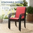 thumbnail image 6 of Vicllax Outdoor Dining Chair Patio Chairs Stacking Metal Modern for Deck Garden, Set of 2, Red, 6 of 9