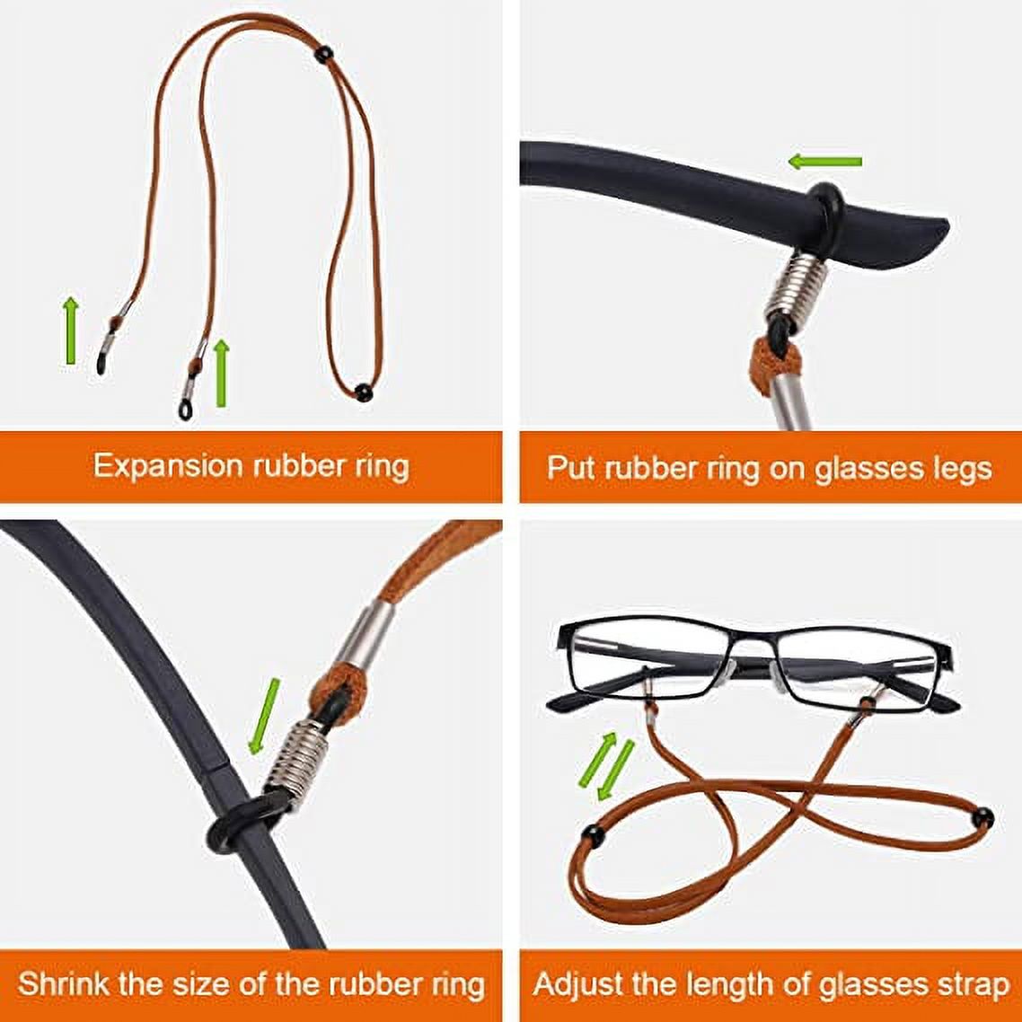 6 Chaînes De Lunettes UTXN - Sangle Réglable Anti-Glisse | 70cm | Pour Hommes Et Femmes